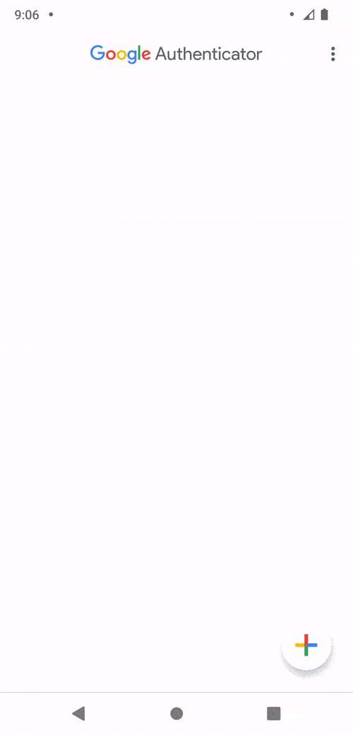 Google Authenticator scanning a QR code and adding an account